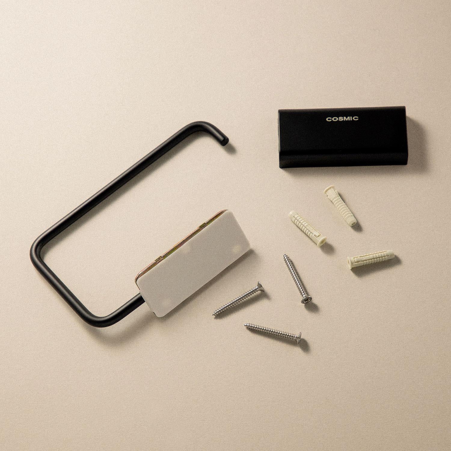 Toilet Roll Holder, Screw-in Or Self-adhesive, Matt Black Next Collection