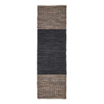 Recycled Leather Handwoven Herringbone Rug | 200cm | Black