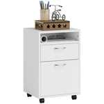 60cm Storage Cabinet With Drawers And Open Shelf,white | One Size | White