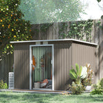 9ft X 4ft Metal Garden Shed With Foundation Kit, Ventilation