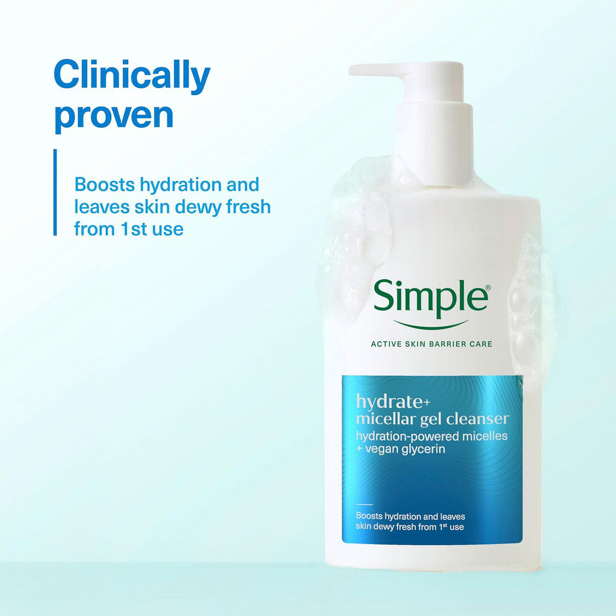 Hydrate+ Micellar Cleanser Gentle Refreshing Face Wash 240ml | Set of 1