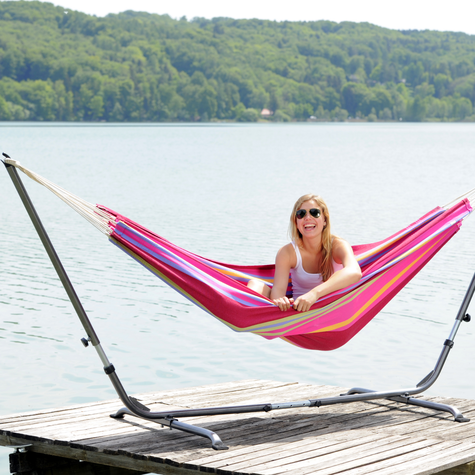 Barbados Natura Double Cotton Traditional Garden Hammock With Bag