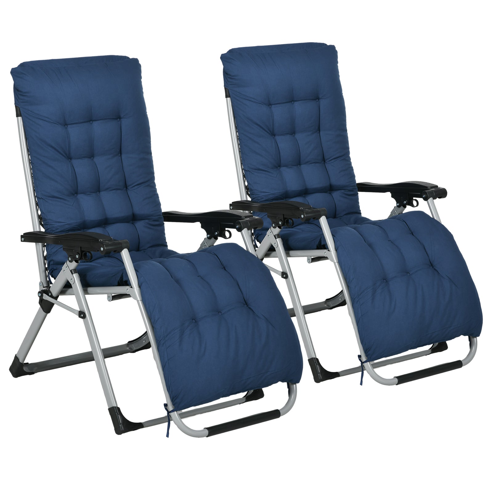 2 Piece Metal Frame Folding Reclining Zero Gravity Chair