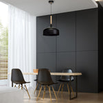 Taylor Hand Made Pendant Lamp With Natural Wood Detail Scandi Style | White