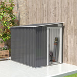 7 X 5ft Garden Shed W/ Foundation Lean To Metal Tool Shed