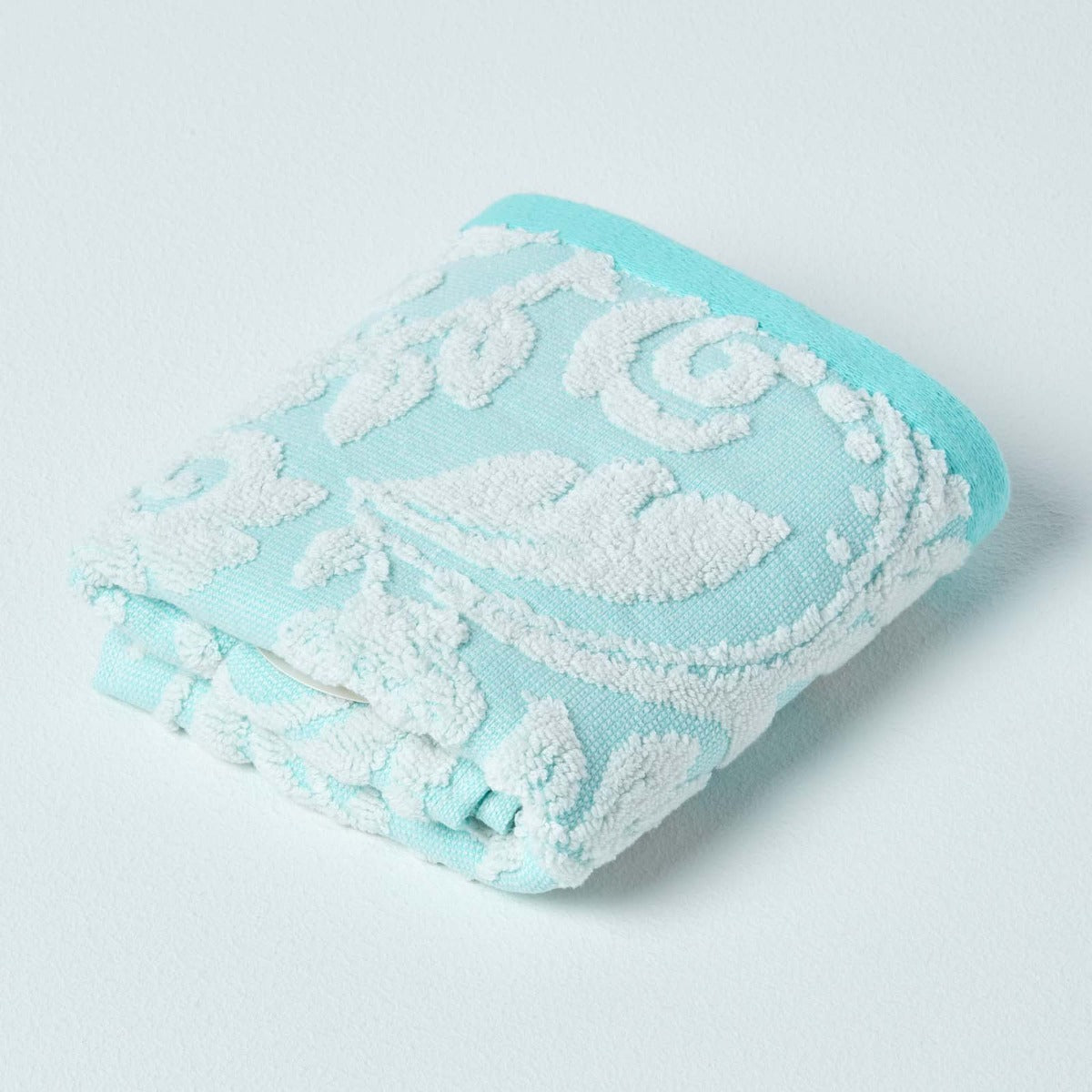 Damask 100% Turkish Cotton 600 Gsm Towels | Guest Towel | Aqua