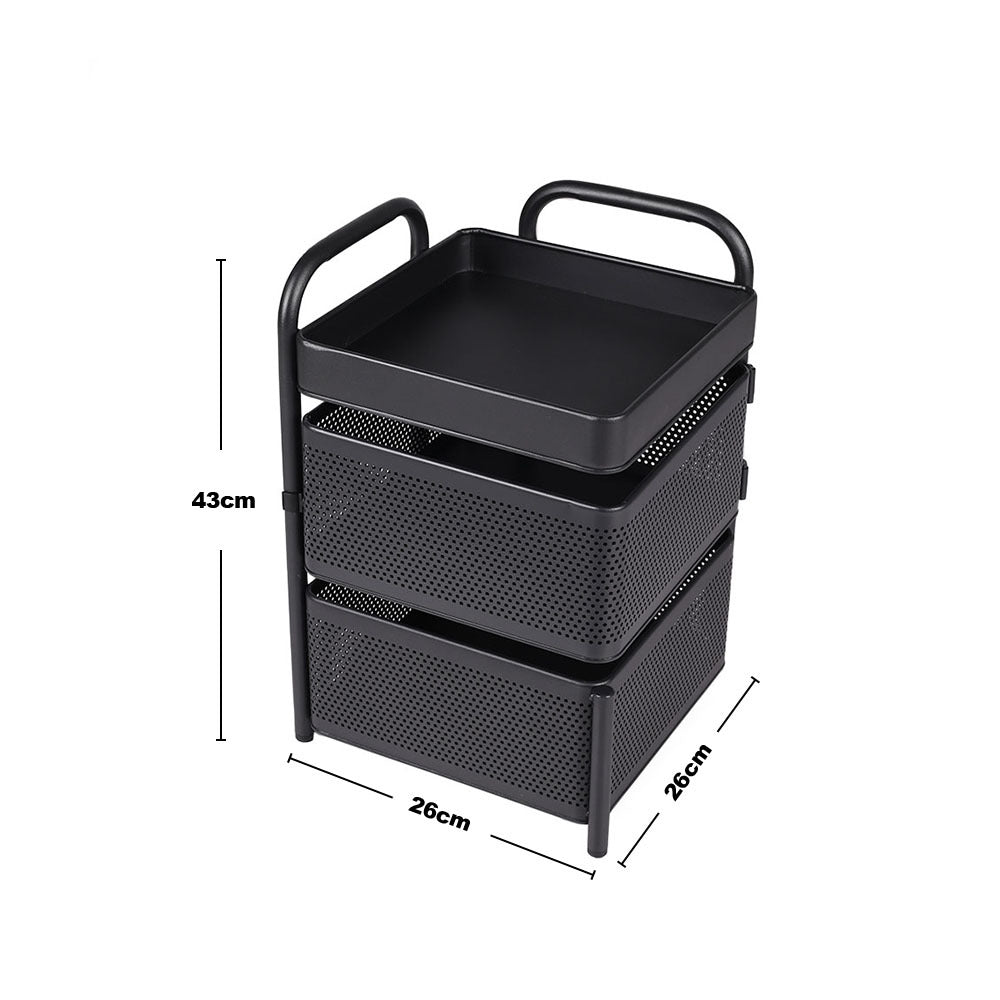 2-tier Rotatable Kitchen Storage Rack Swivel Shelf Organizer For Countertop Or Cabinet