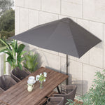 2.3m Half Round Parasol W/ Crank Handle