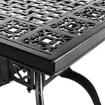 Square Cast Aluminium Garden Dining Table With Parasol Hole,80 X 73cm H