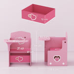 Kids Table And Chair Set, Toddler Desk Chair With Storage Bins | Pink