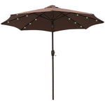 Parasol Patio Umbrella W/ Led Light Crank | Brown