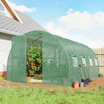 Walk-in Polytunnel Greenhouse With Windows, Garden Tunnel | L | Green