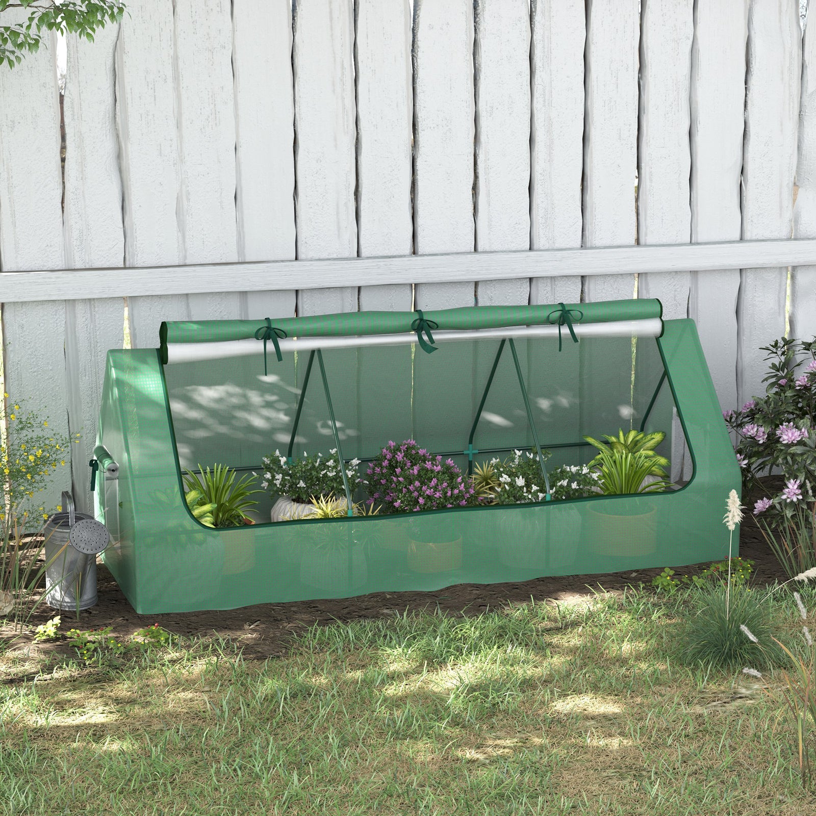 Mini Polytunnel Greenhouse W/ Mesh Windows