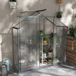 6x2.5ft Aluminium Polycarbonate Greenhouse | Dark Gray