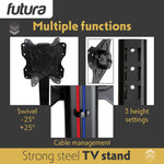 Universal Tv Stand 17 To 55 Inch Tvs, Swivel, Rotation & Height Adjustable, 20kg Load, Max Vesa 200x200mm Glass Base