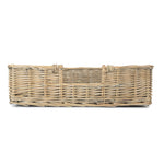 Small Wicker Rectangular Dog Bed With Cushion | Small | Brown