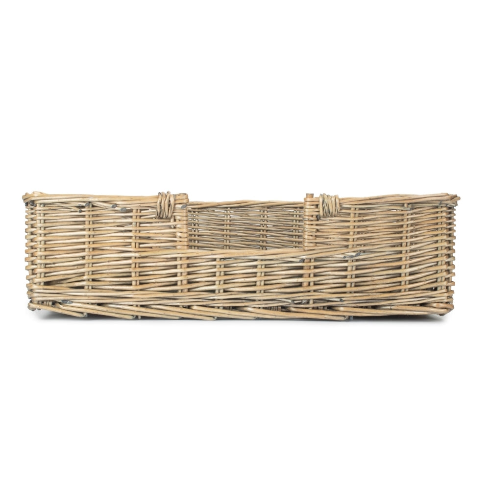 Small Wicker Rectangular Dog Bed With Cushion | Small | Brown
