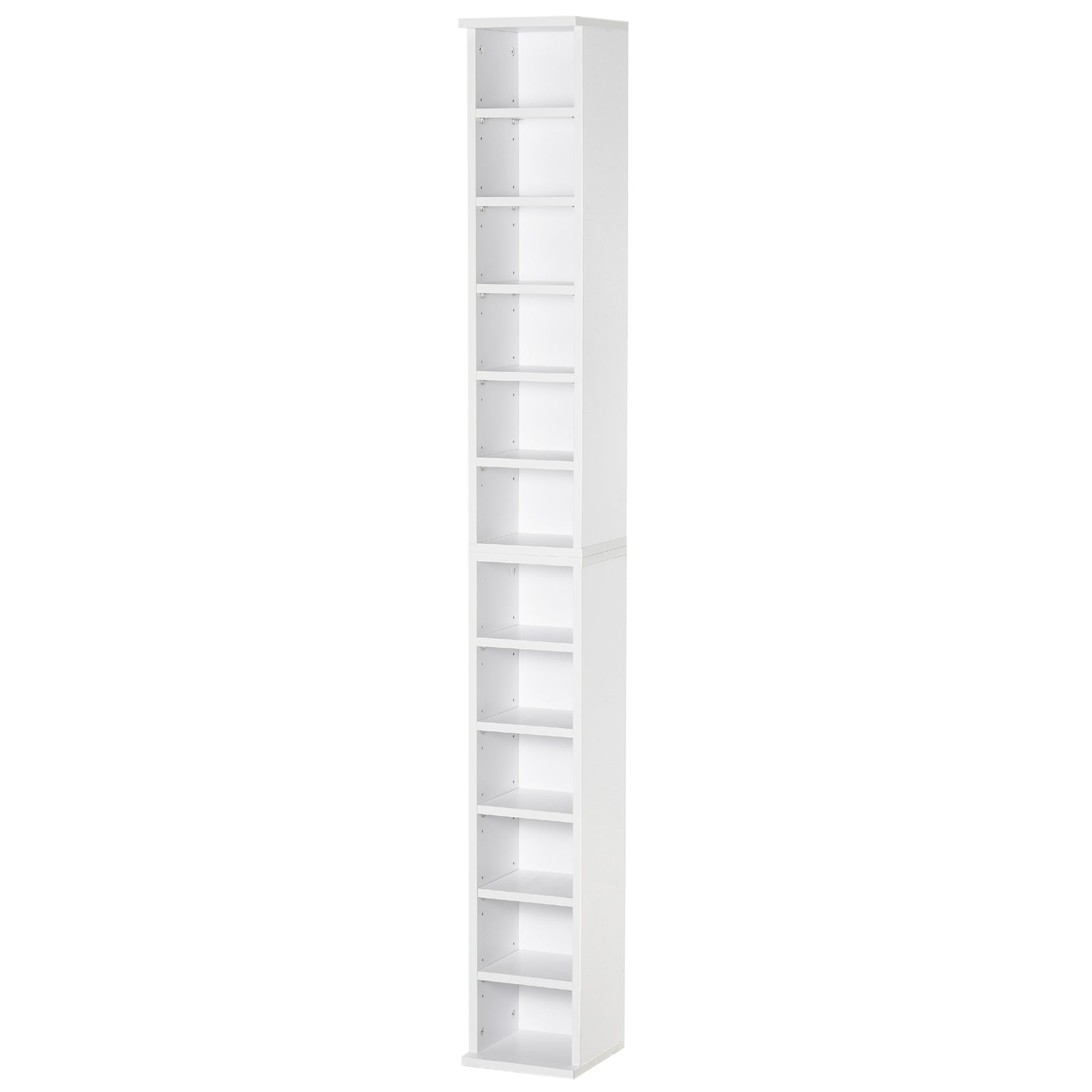 Set Of 2 Cd Storage Units With Adjustable Shelves | One Size | White