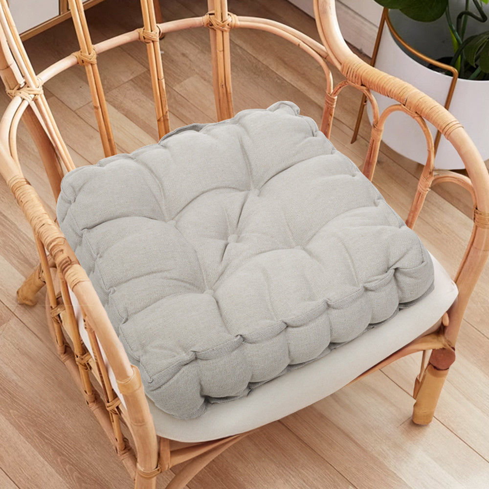 45cm Square Chair Seat Cushion Pad With Handle | Light Grey