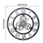 Industrial Large Retro Silent Wall Clock For Home Decor | Silver