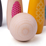 Wooden Animal Skittles Game, 1 Ball & 6 Animal Skittles