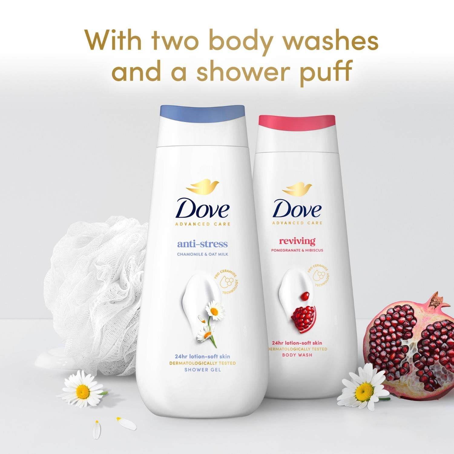 Awaken Body Wash Collection Gift Set With Luxury Shower Puff | Set of 2