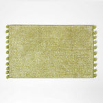 Tufted Cotton Bath Mat With Pom Pom Edges | 50 x 80cm | Sage Green