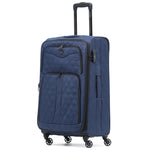Medium 26" Lightweight 4 Wheel 800d Soft Case Quilted Suitcases Set Of 3 Anti Crack - Cabin & Hold Luggage 100+ Airlines Approved | Medium | Navy Blue