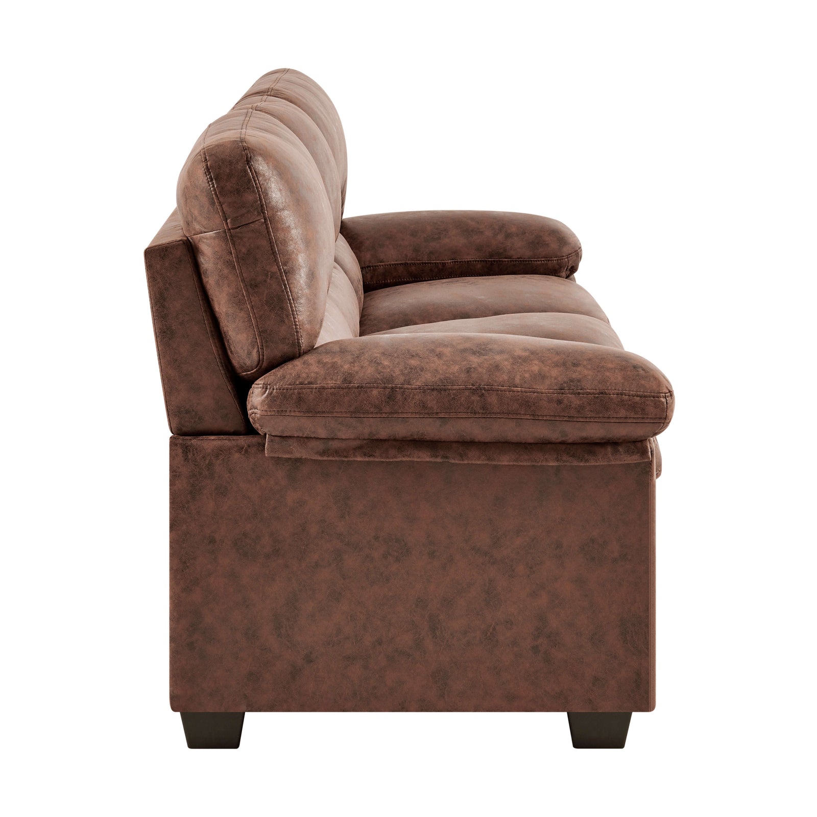 Bonded Faux Leather Sofa - 3 Seater | Light Brown