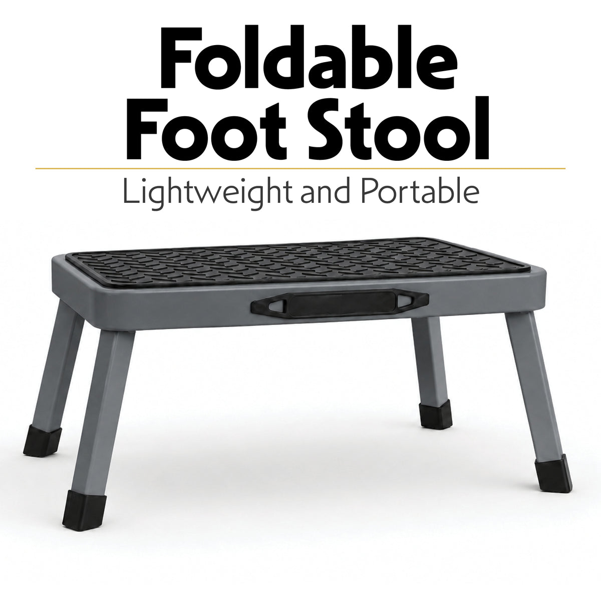 Folding Step Stool Premium, Heavy-duty Steel Home Diy Step Stool 150kg Capacity | Grey