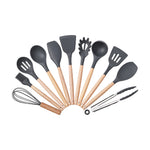 11-piece Silicone Kitchen Utensil Set For Nonstick Cookware | Dark Grey