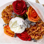 Artificial Orange Roses And Peonies Bouquet, 67 Cm