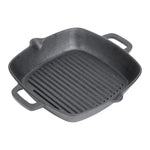 26cm W X 26cm D Pre-seasoned Cast Iron Grill Pan With Dual Handles
