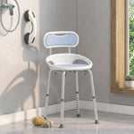 HOMCOM Shower Chair With Back, Adjustable Height, Side Support