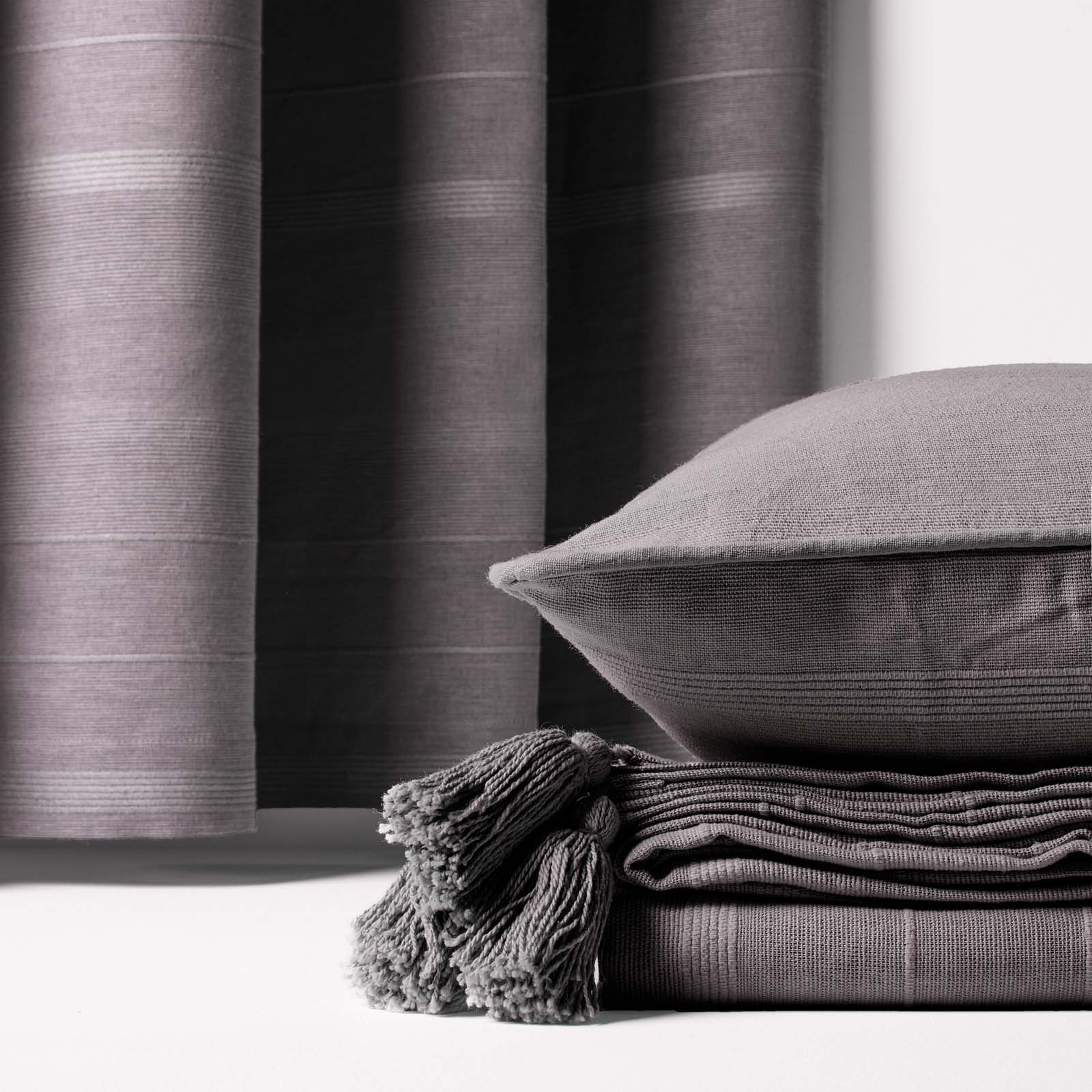 Cotton Rajput Ribbed Throw | 225cm x 255cm | Sea Grey