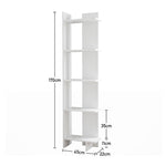 Modern 5-tier Corner Bookshelf Shelf Unit
