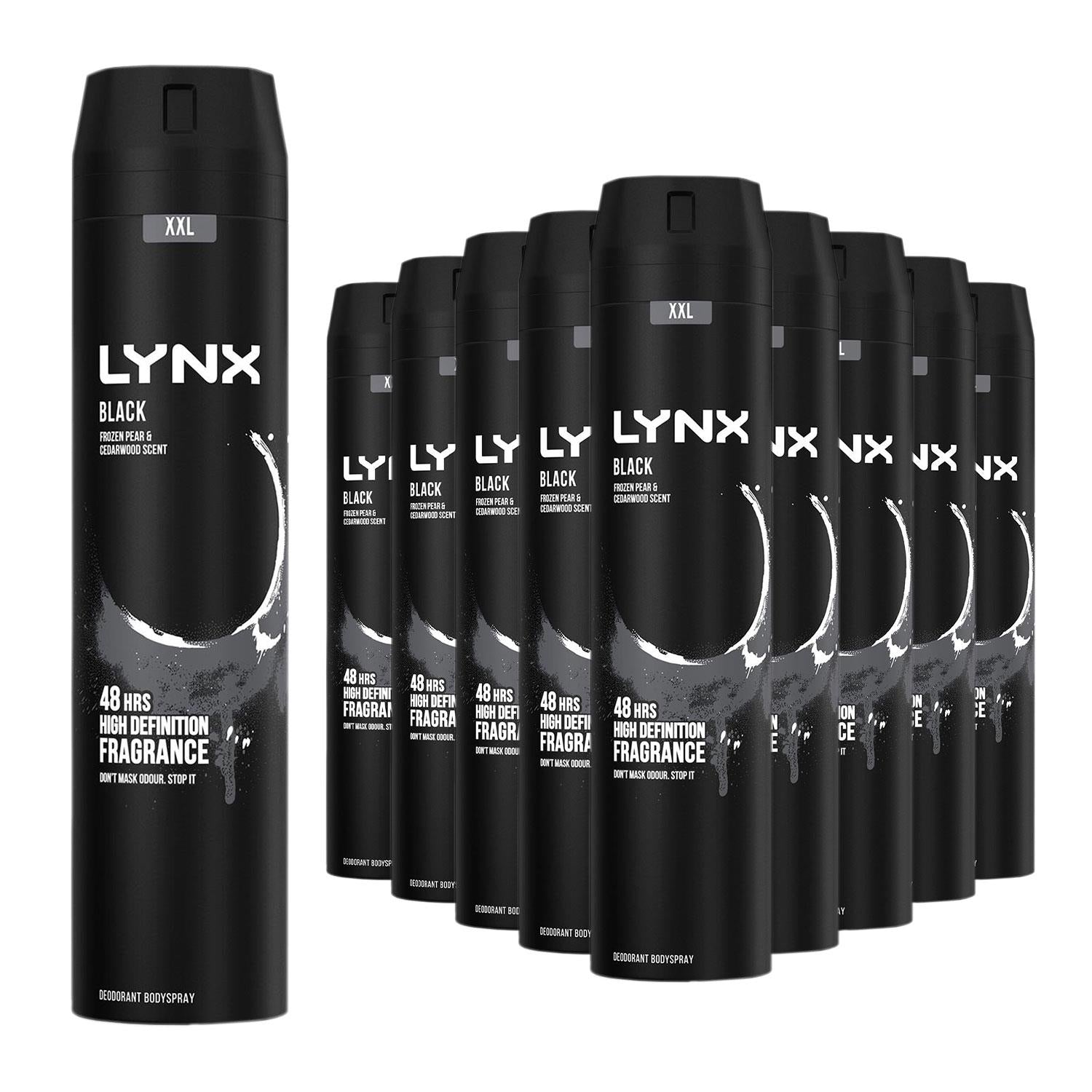 Xxl Aerosol Deodorant Body Spray Black 48h Protection 250ml, 24 Pack | Set of 24