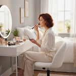 Desk Chair, Fluffy Swivel Office Chair For Makeup Vanity | Cream