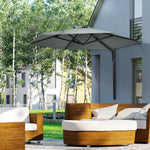 Wall Mounted Parasol W/ 180° Rotatable Canopy | Gray