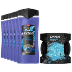 Blue Lavender Body Wash 6x 400ml With 2-sided Manwasher Shower Tool For Men | Set of 6