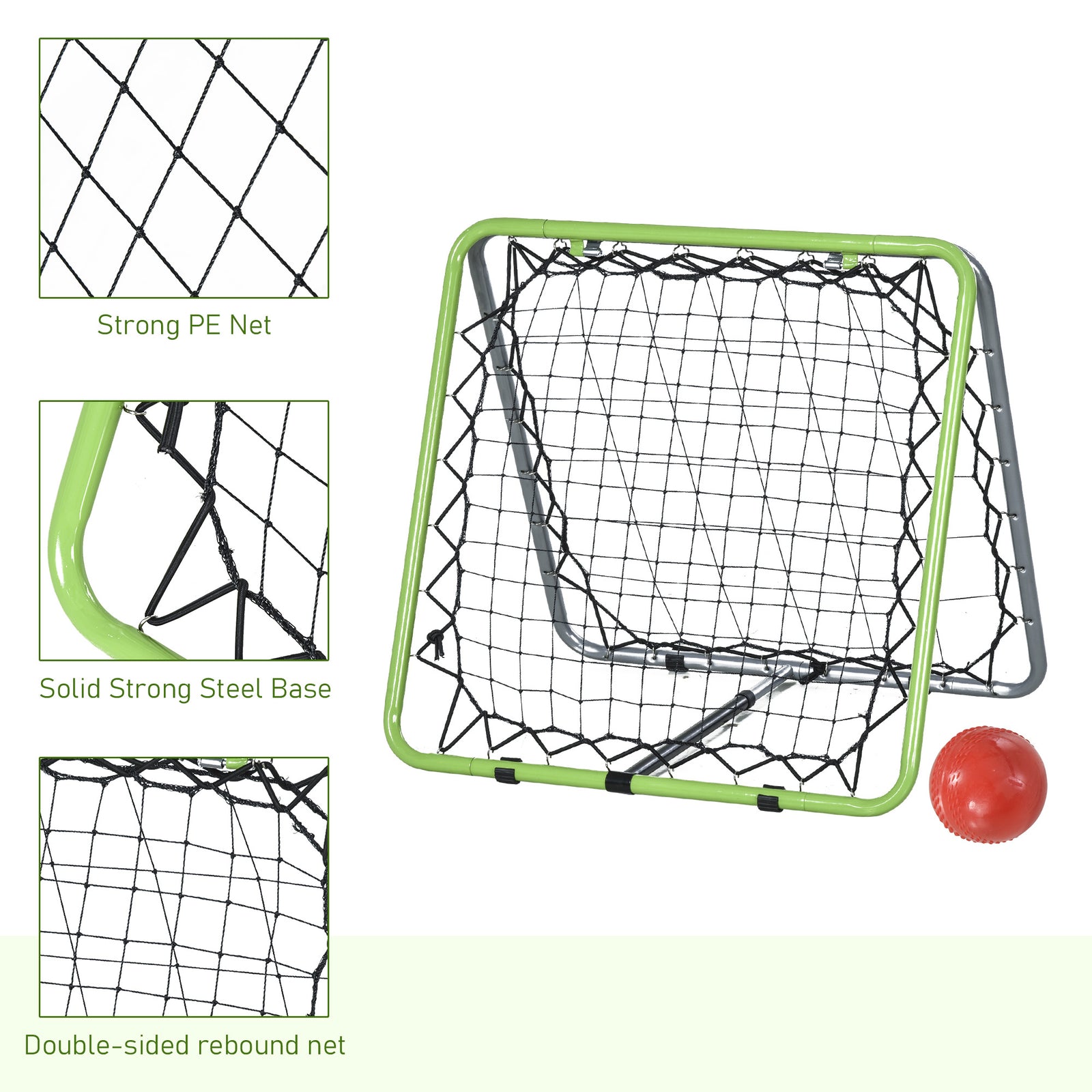 Adjustable Angle Rebounder Net For Football And Baseball | Silver