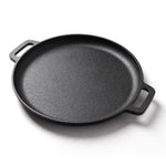 27.5/30/33/35cm Dia Pre-seasoned Round Dual-handle Cast Iron Grill Pan | Large