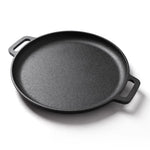 27.5/30/33/35cm Dia Pre-seasoned Round Dual-handle Cast Iron Grill Pan | Small