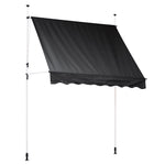 2-3m Black Outdoor Patio Retractable Awning - Sun & Rain Protection | Small | Black