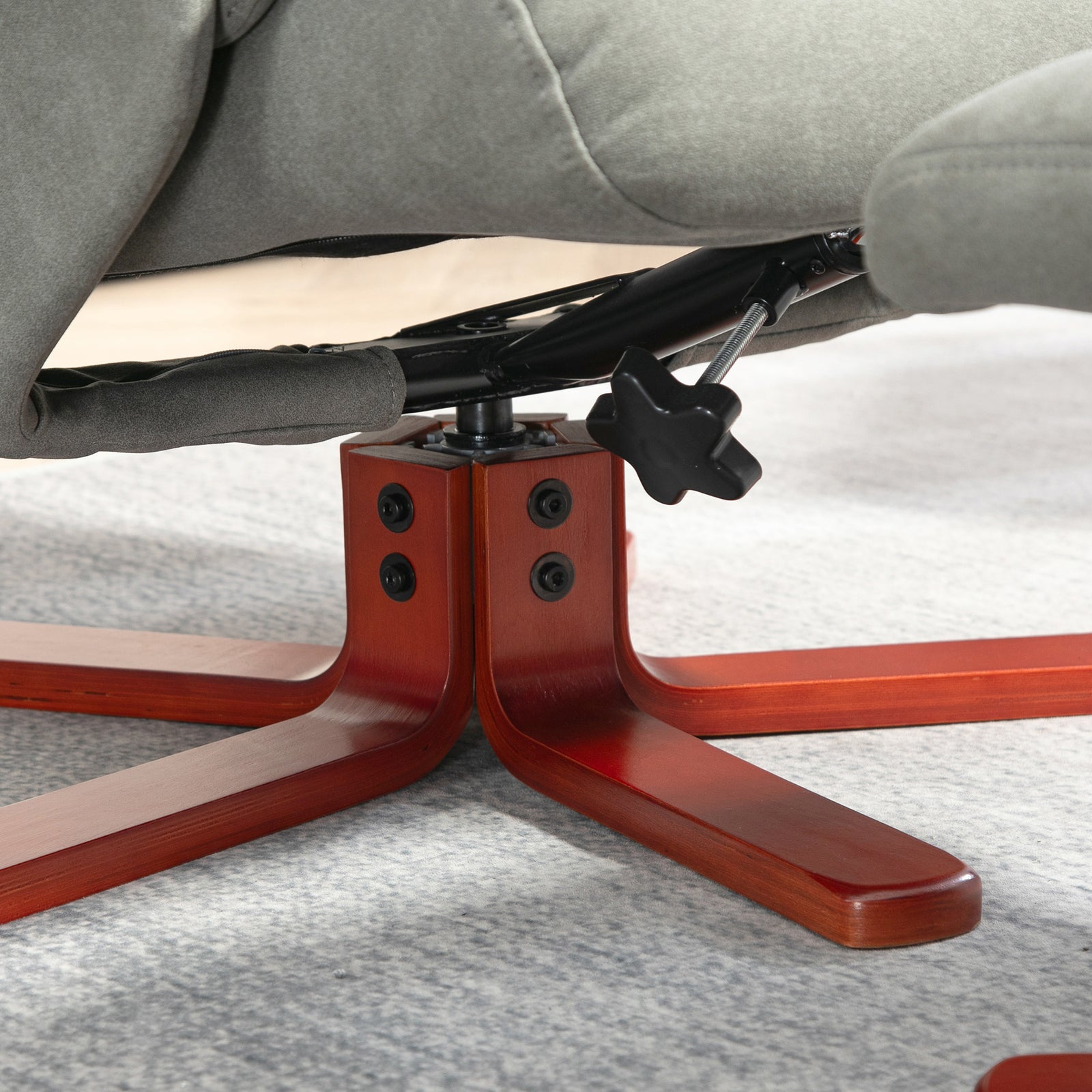 135 Degree Reclining Armchair With Footstool For Living Room | One Size | Gray