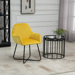 Accent Chair Velvet-feel Upholstered Lounge Armchair | One Size | Yellow
