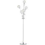Modern Floor Lamp With K9 Crystal Shade 5 Light | One Size | Silver