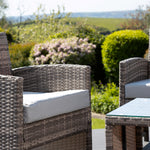 Arlo Grey Rattan Lounge Set - 2 Seat Sofa, 2 X Chairs + Table | Light Grey