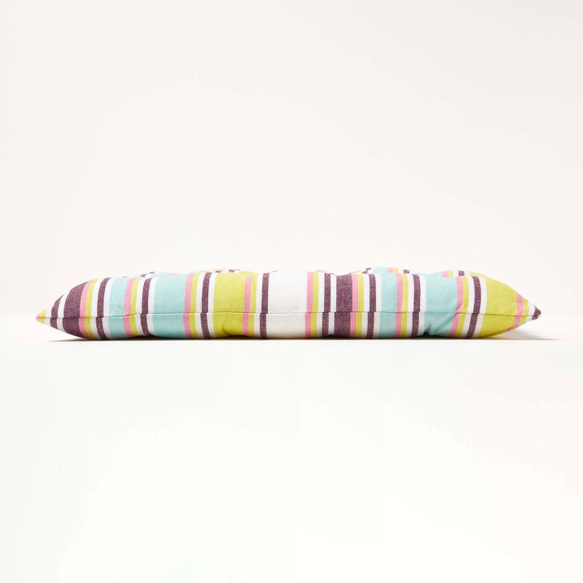 Striped Seat Pad With Button Straps 100% Cotton, 40 X 40 Cm | Set of 1 | Osaka Green