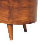 Solid Wood Chestnut Rounded Lid Up Blanket Box